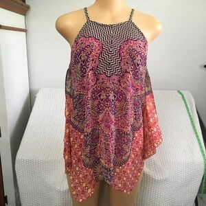 COCO BIANCO DOUBLE LAYER SHEER OVERLAY WOMAN TANK SIZE MEDIUM
